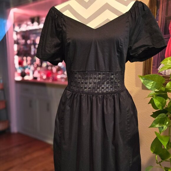 torrid Dresses & Skirts - Dark Coquette Summer Black Midi Sheer Waist Dress Torrid 00 M/L